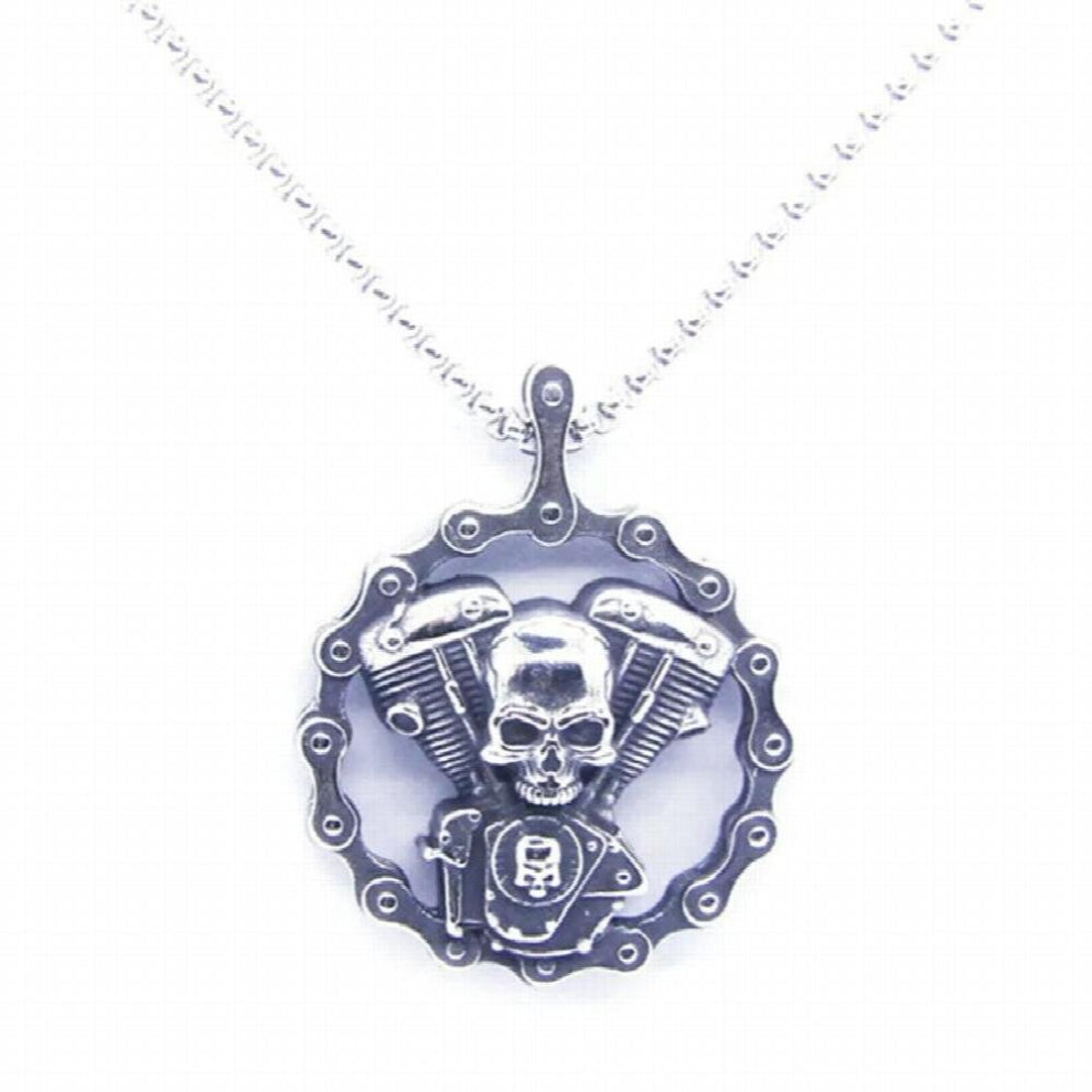 Newest Motorcycles Skull Engine Pendant 316L Stainless Steel Jewelry Biker Style Skull Pendant