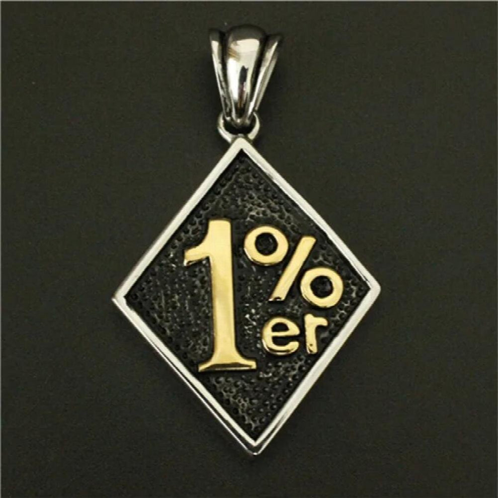 1pc Newest Biker Golden Silver 1% Pendant 316L Stainless Steel Polishing Hot Pendant