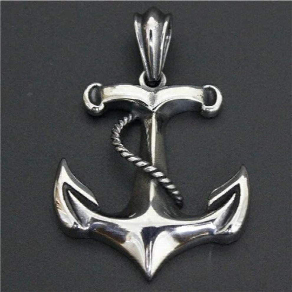 Mens Polishing Anchors Pendant Mens Stainless Steel Biker Pendant
