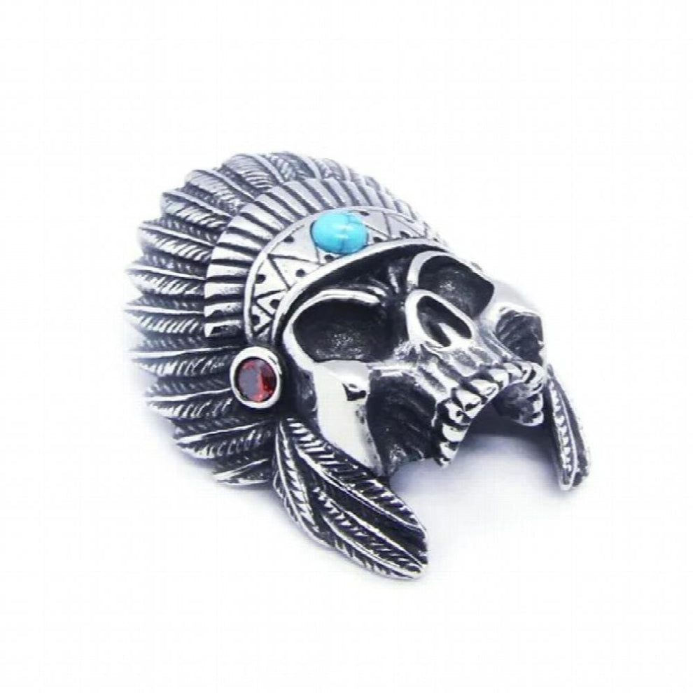 Personal Indian Biker Skull Pendant 316 Stainless Steel Man Pendant Necklace