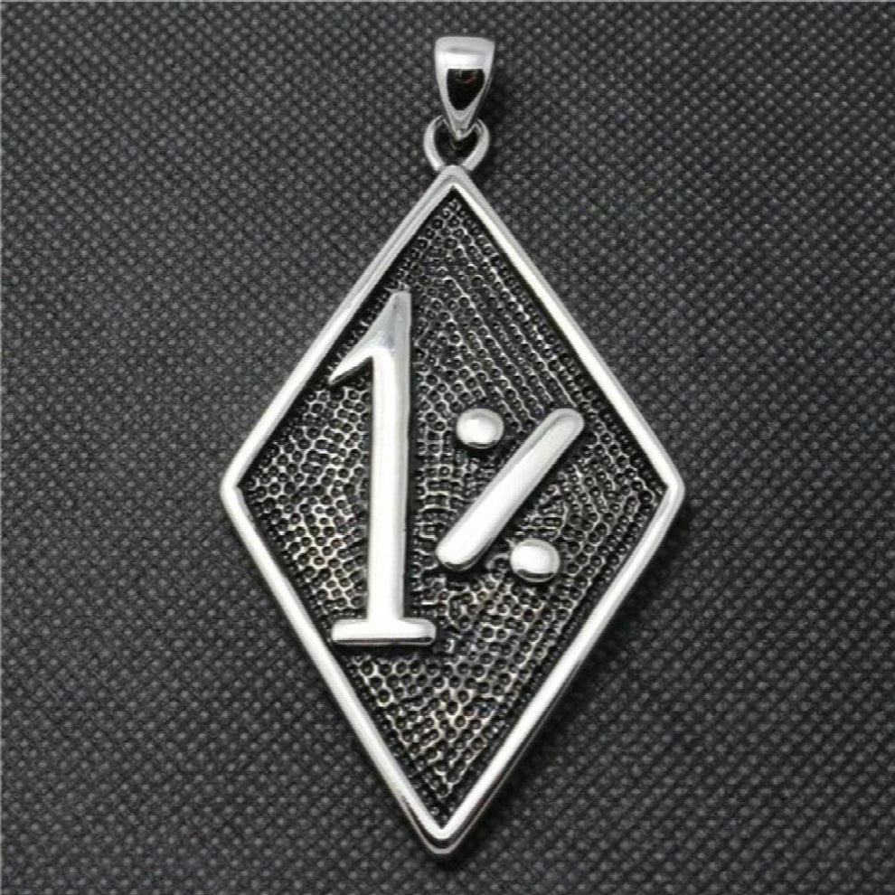 Big 1% Biker Pendant 316L Stainless Steel Jewelry Band Party Biker Pendant
