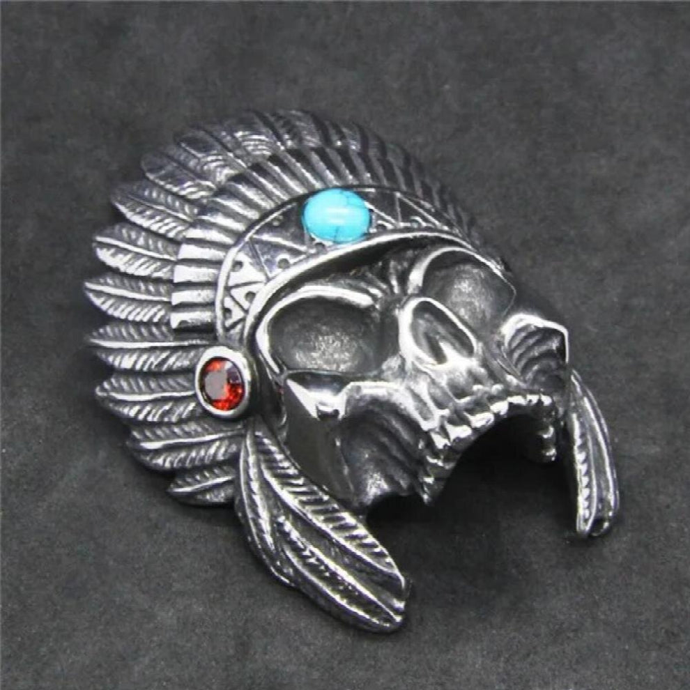 Indian Men Pendant 316L Stainless Steel Hot Biker Stone Pendant