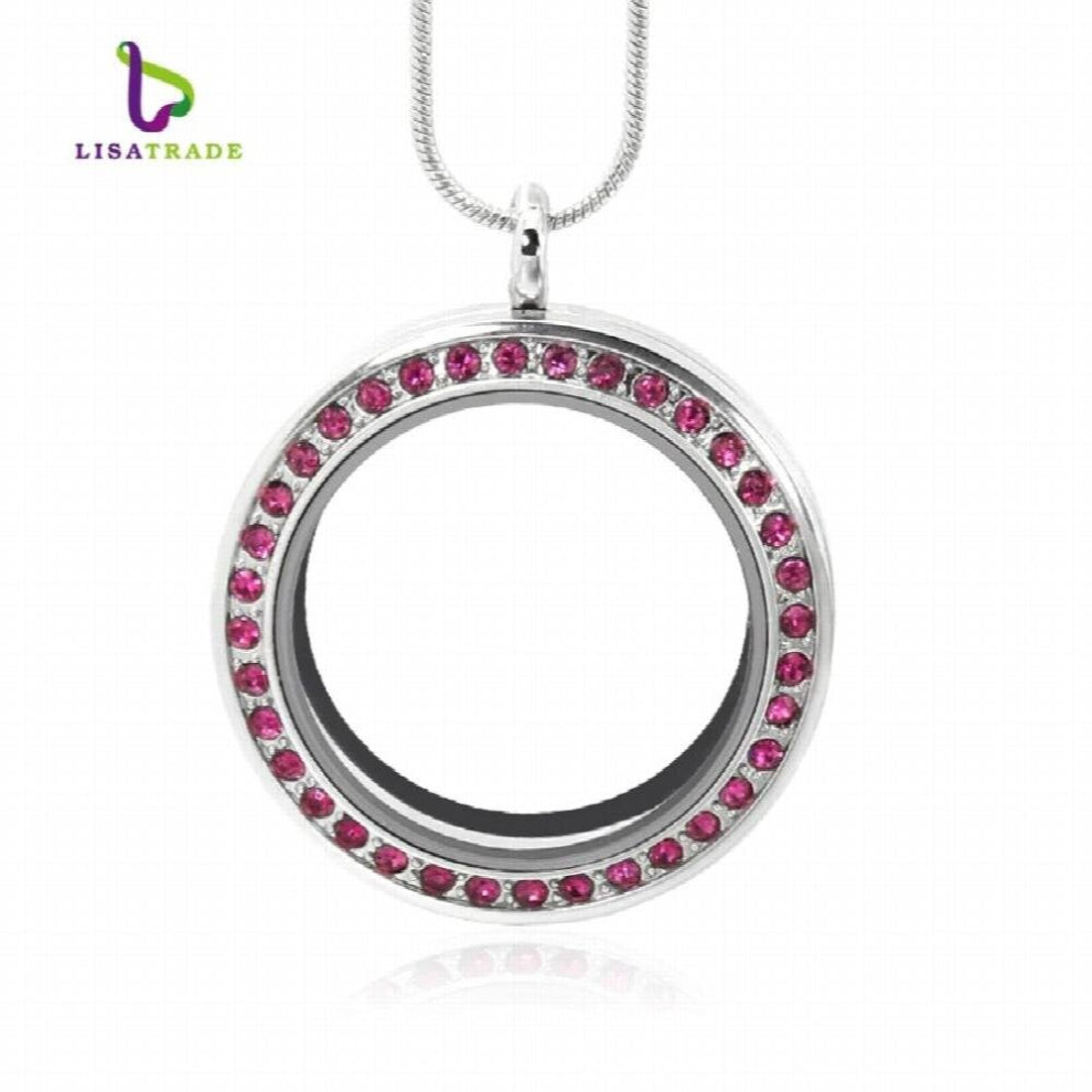 !! 5pcs-lot 30mm Round twist living locket pendant floating charm locket (chains included) LSFL024*5