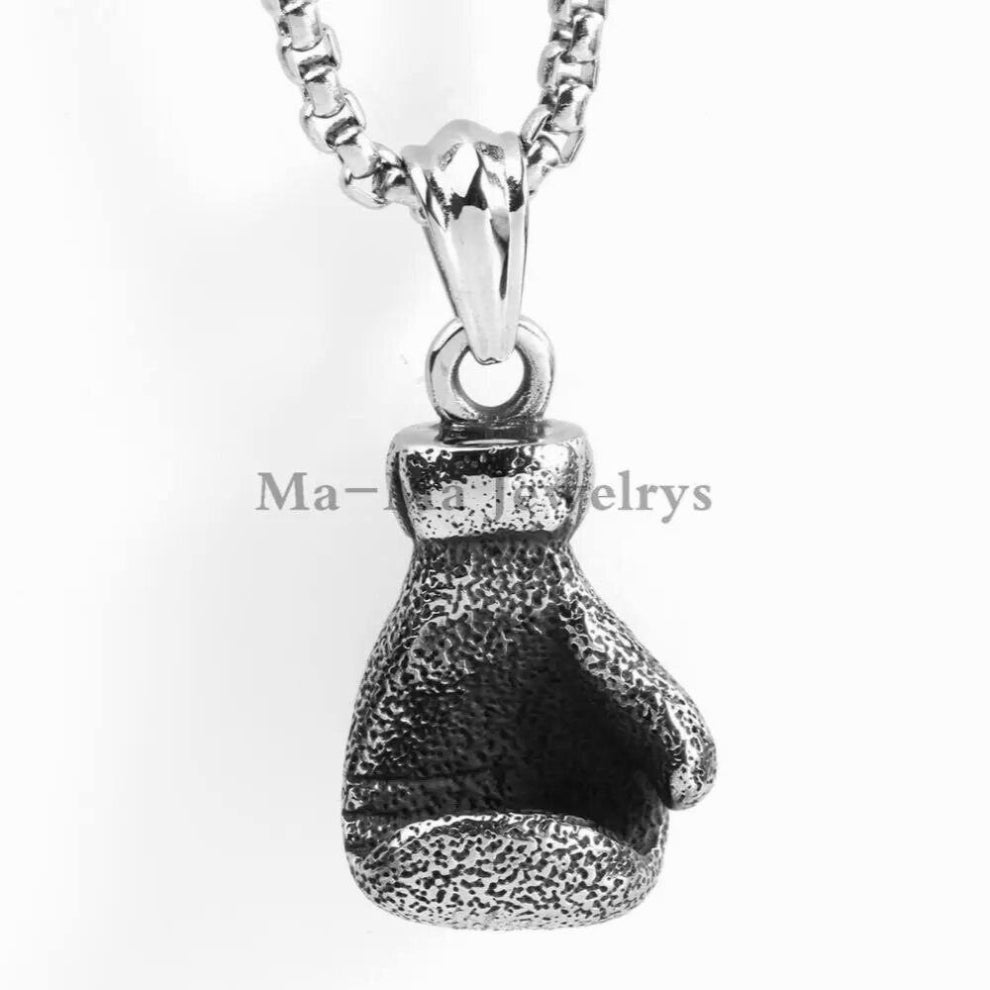 316L Stainless Steel Glove Pendant Necklace Mens Boxing Glove Fitness Sports Jewelry