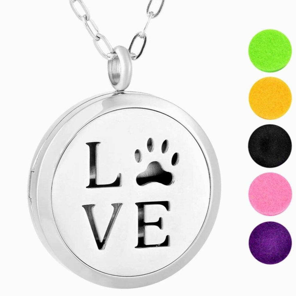 IJP0132 Essential Oils Diffuser Locket Necklace-Aromatherapy Stainless Steel Perfume Pendant With Chain