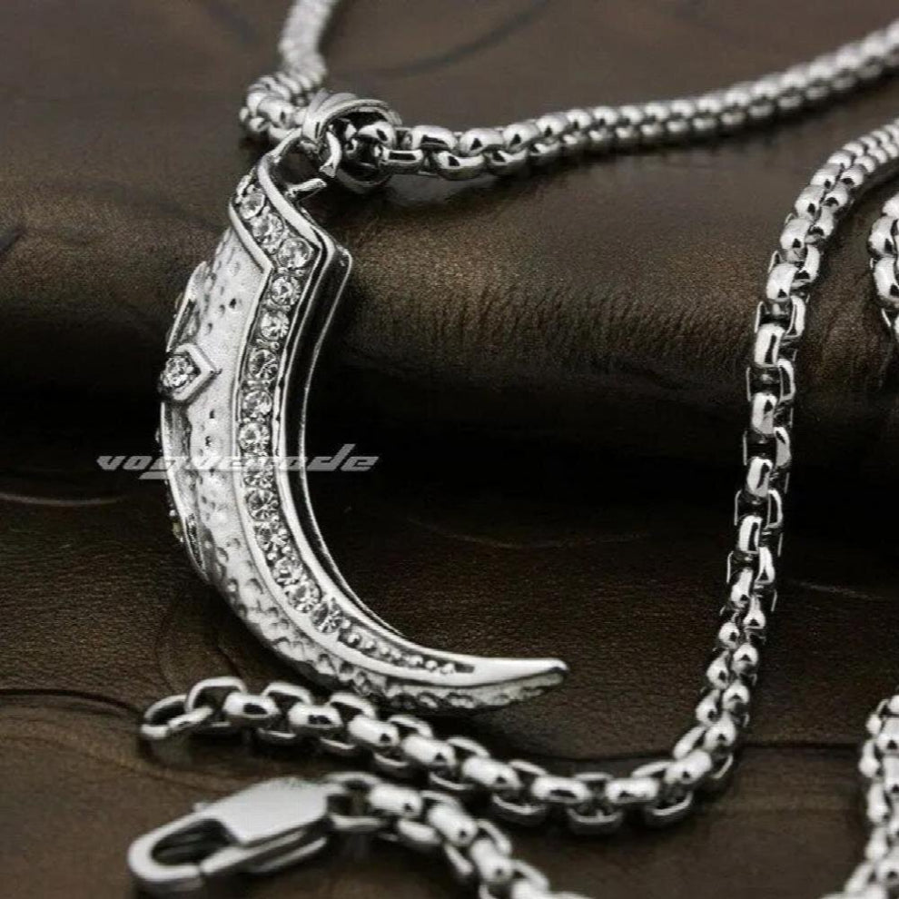 Transparent CZ Stone Pendant Solid 316L Stainless Steel Mens Biker Claw Cross Pendant 7D001