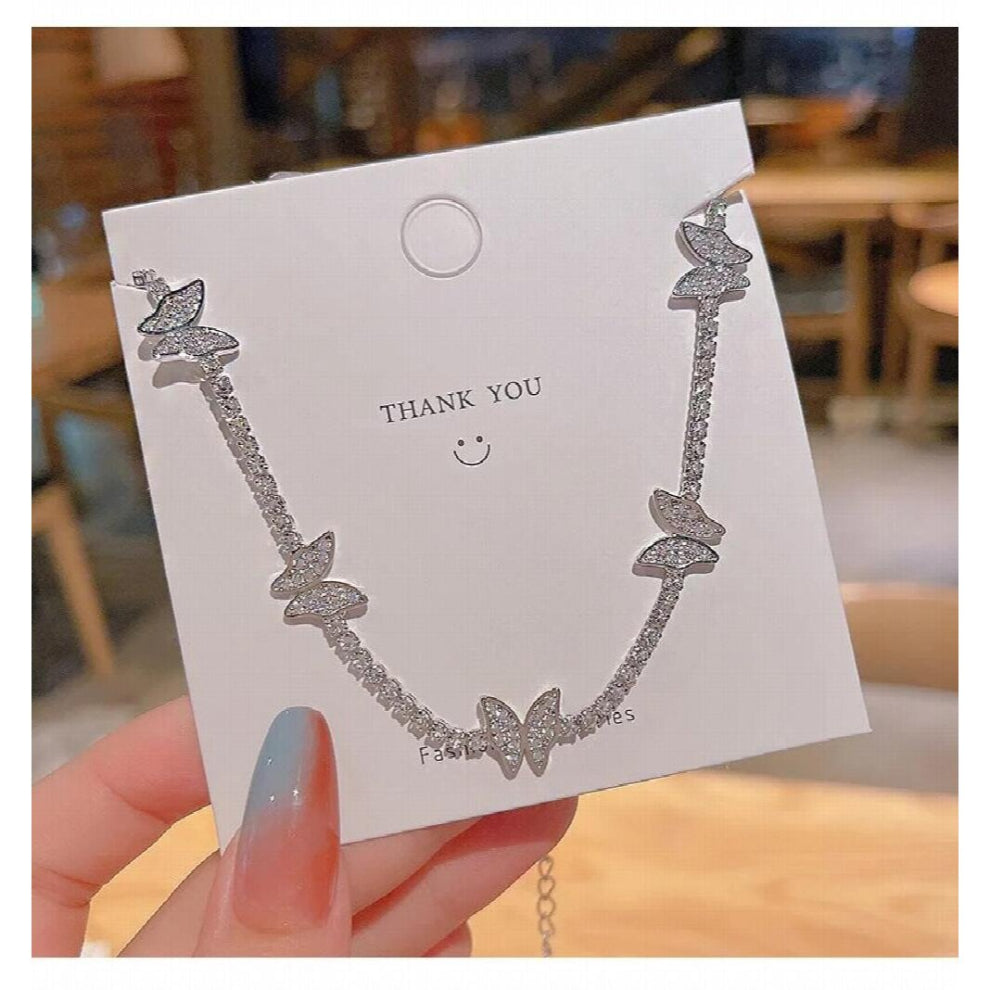 Vintage Butterfly Stainless Steel Chokers Necklace for Women Fine jewelry Accessories for Ladies Party