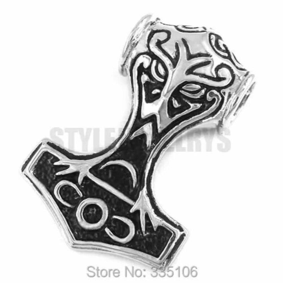 shipping! Myth Thors Hammer Pendant Stainless Steel Jewelry Claddagh Heavy Men Motor Biker Pendant SWP0228 49*58mm