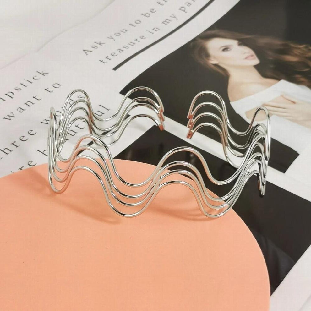 Four-layer Wavelike Alloy Torques Chokers Necklaces Jewelry Metal Bib Collar Necklace Statement Accessories