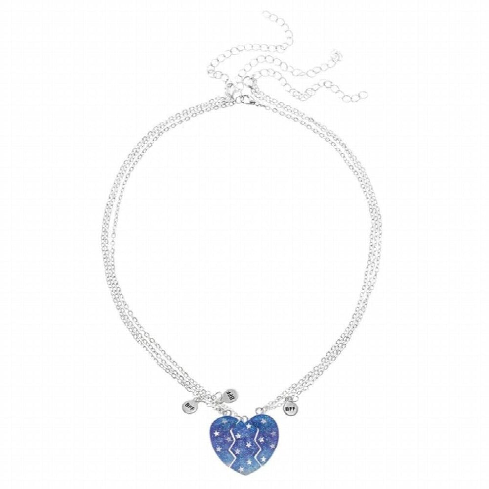 3 Pcs Forever Friendship Heart Puzzle Pendant Necklace Matching Magnet Necklace for Women Girl Kids H8WF