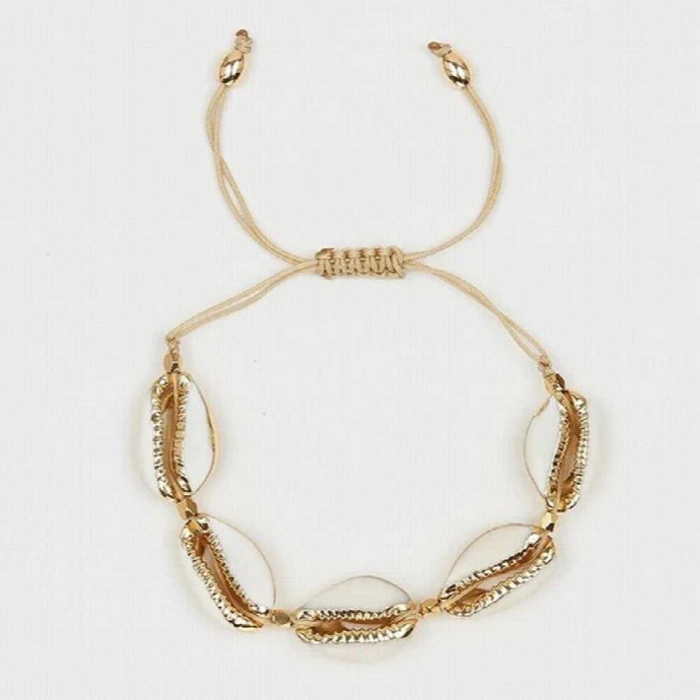 18k Plated Natural puka cowrie shells Necklace Cord Closure women chokers necklaces erkek kolye collares de moda