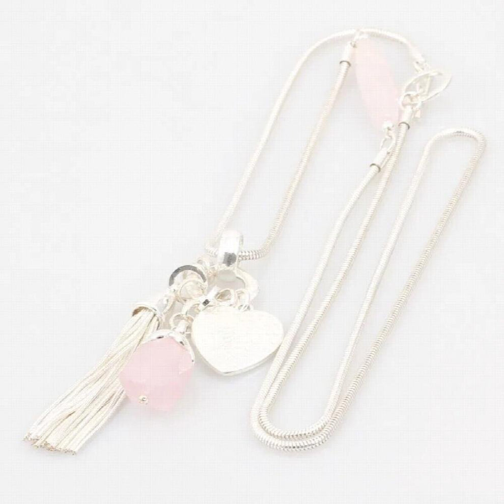 ELOYHI Heart Chain Tassel Natural Stone Sweater Snake Chain Top Plated For Women Neckalce&Pendants