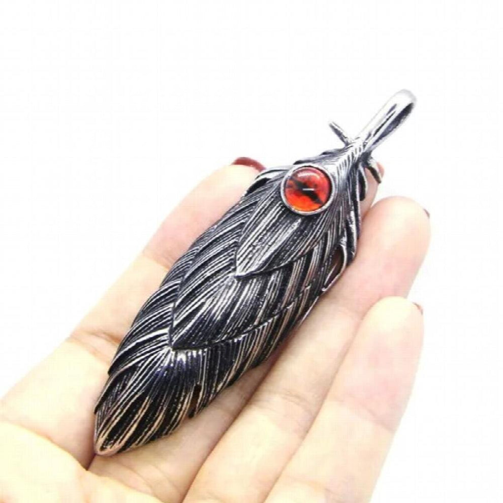 Big Eagle Feather Pendant With Evil Eye Mens 316L Stainless Steel Jewelry Liver To Ride Biker Pendant