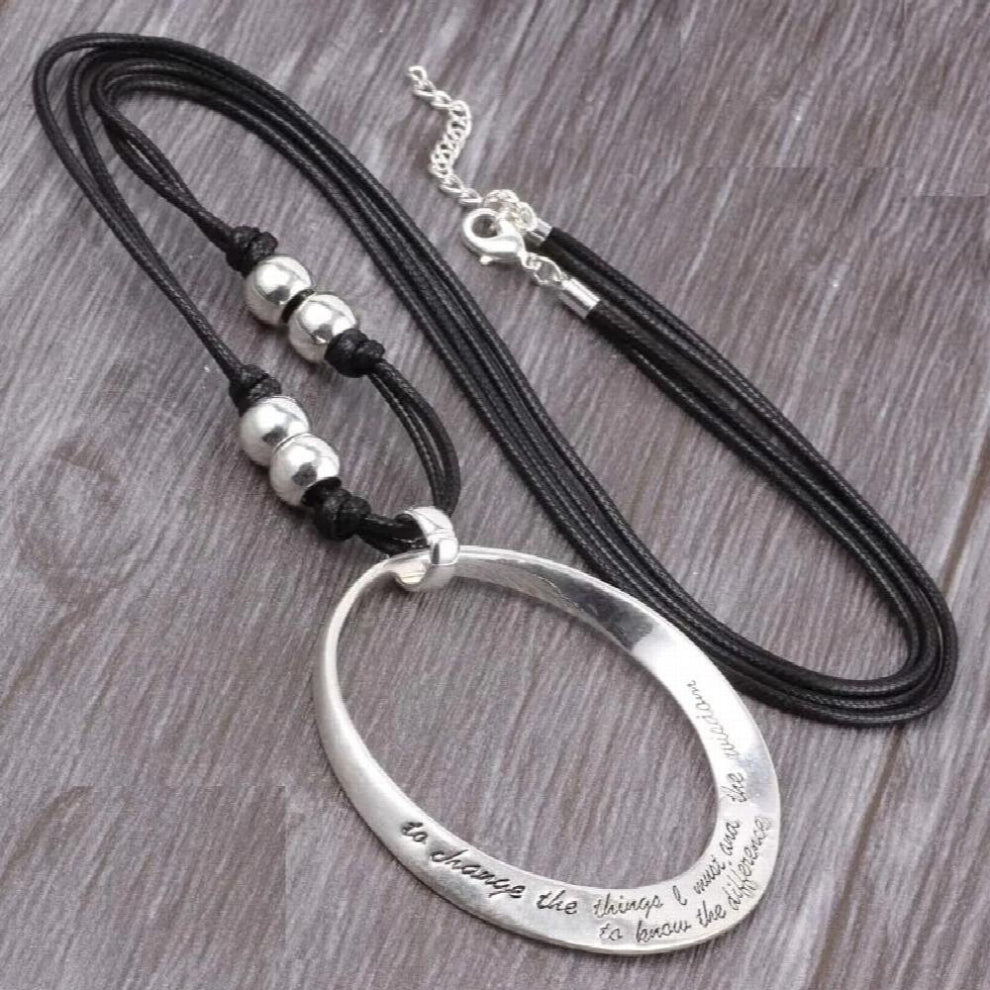 ELOYHI Statment Pendants Big Round Scripture Engraving Long Chain Pendants Sweater Chain For Women Necklace&Pendants Gift