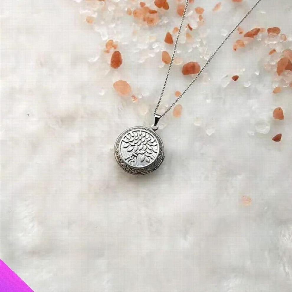 10 faith talisman life tree pattern photo frame double-sided embossed pattern photo box necklace souvenirs