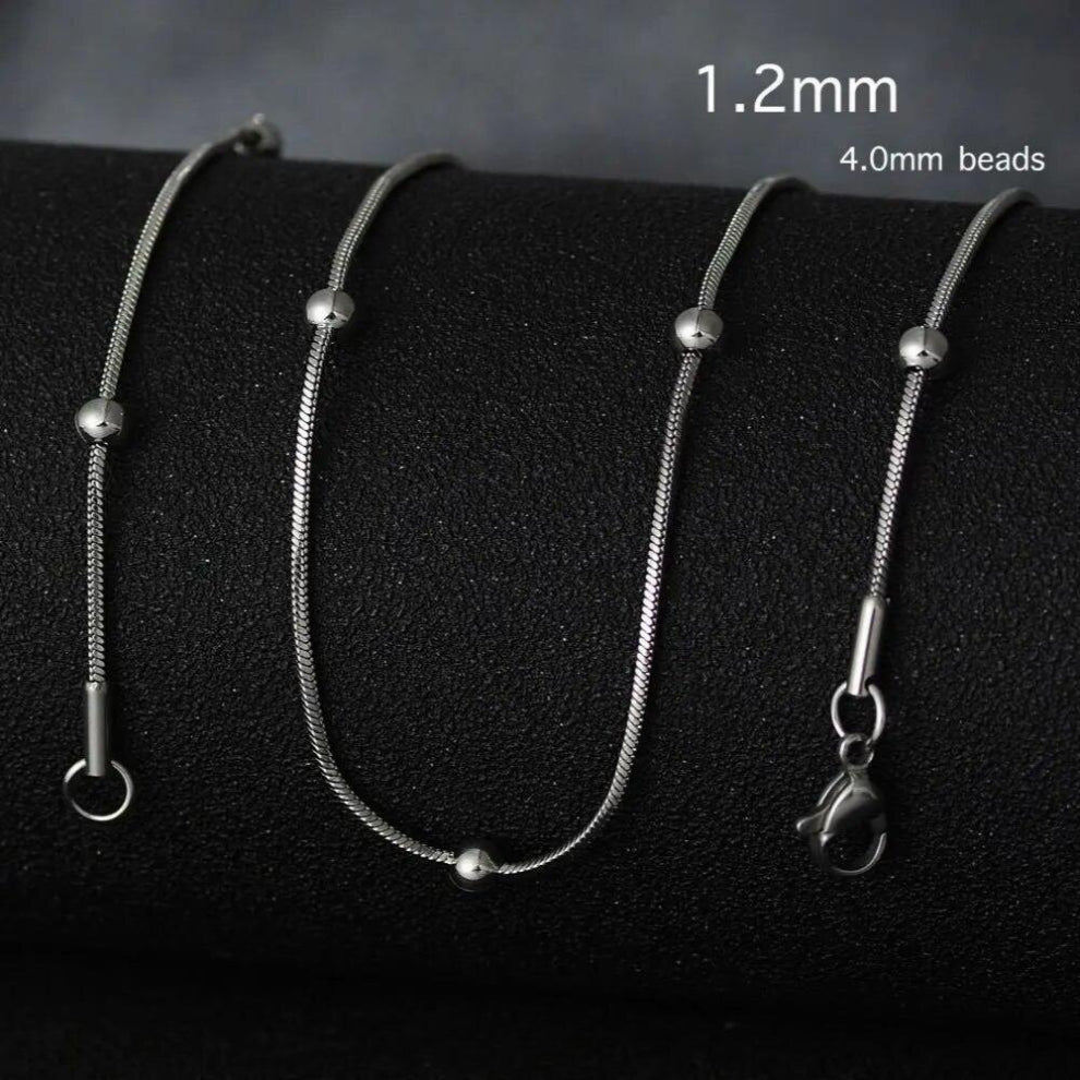 Stainless Steel Chain 1.2-3mm Silver Rose Necklace Jewelry Vacuum Plating Accessories Chokers Collar
