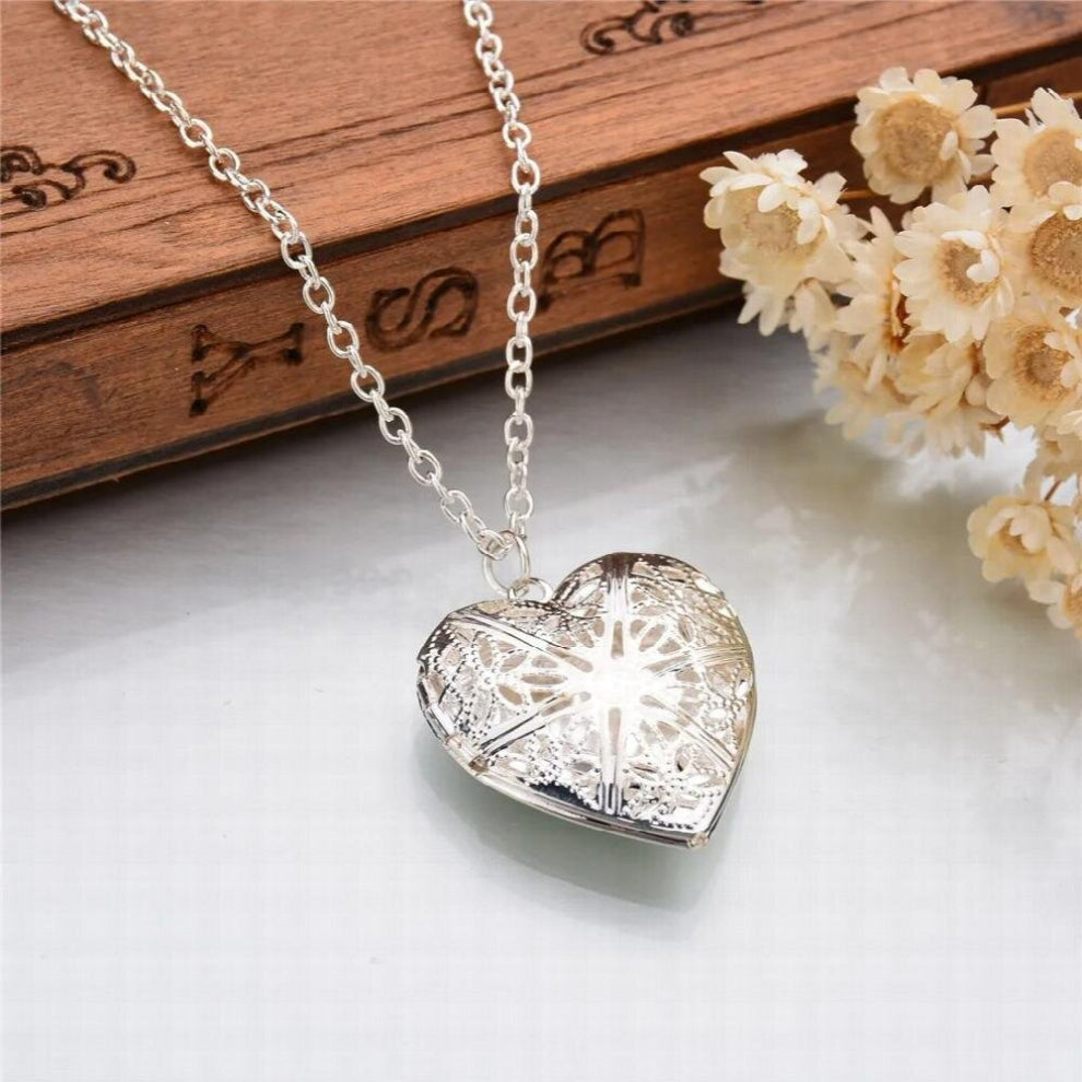 Pendant Necklaces Heart pendant 1 Slot Photo Frame Pendant Necklace Jewelry Gift Solid ??????? ?? ??? ???????