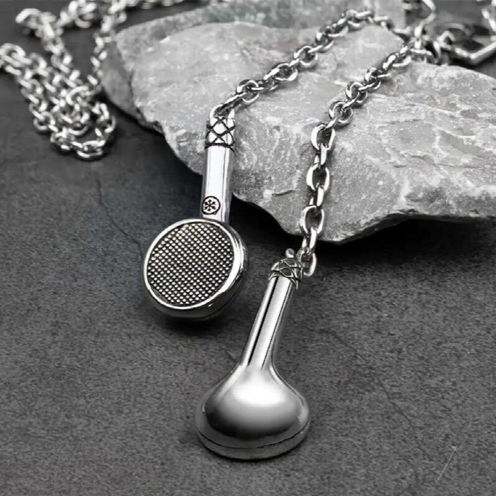 The earphone necklace for men and women stainless steel headphone pendant hippop street culture mygrillz