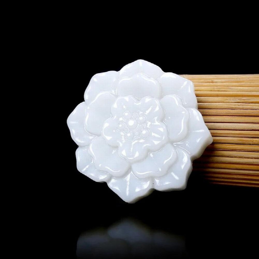 Hot Selling - Hand-carve Hetian jade rich flowers Necklace Pendant Jewelry accessories Men Women Luck Gifts1