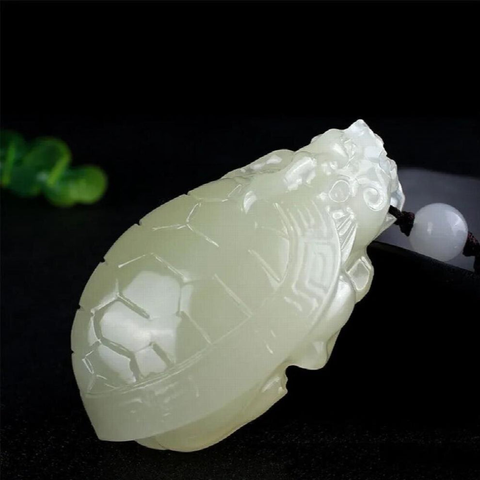 Hot natural hand-carved Cyan Jade Dragon TurtleNecklace pendant Accessories Men Women Luck