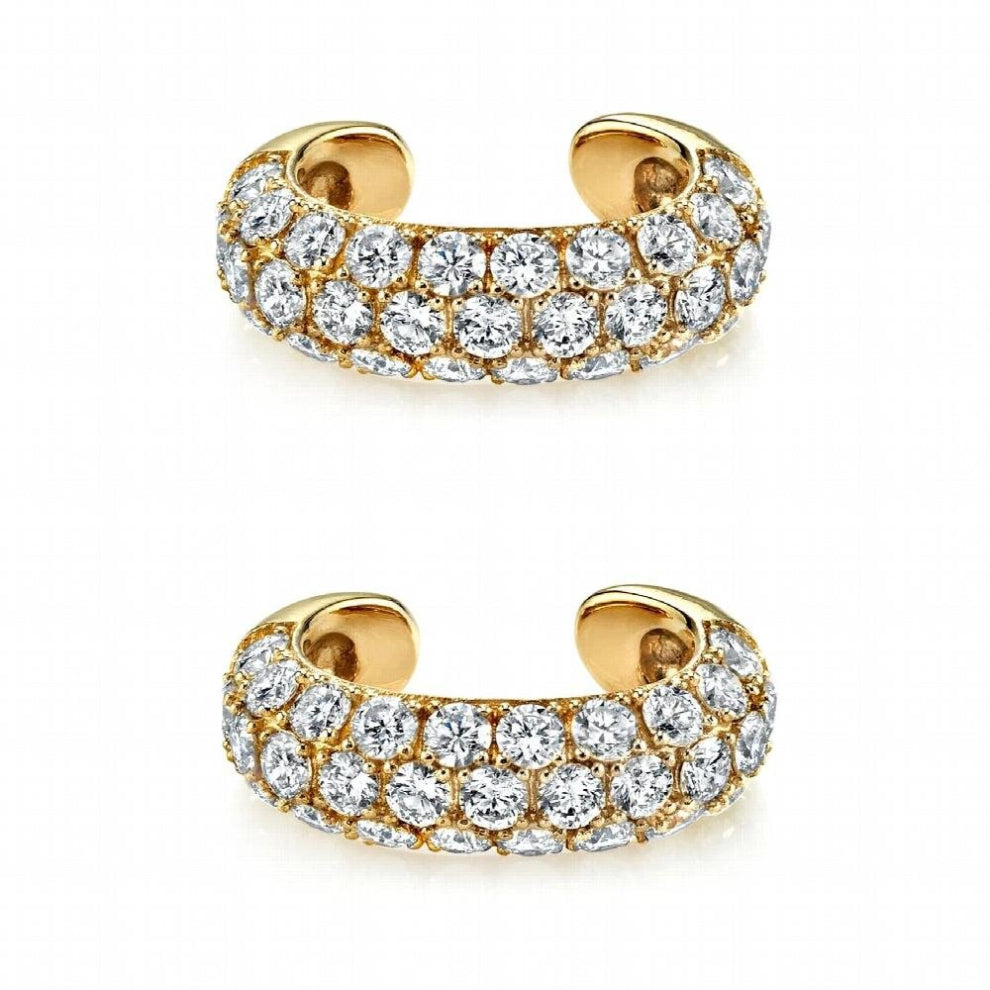 Silver Filled Dangle Earrings Set For Women Ear Cuffs Zircon Stud Earrings Party Wedding Jewelry