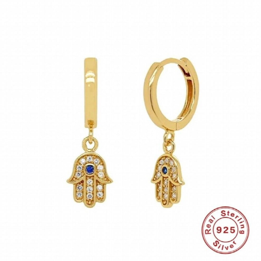 Ins Palm Diamond Earrings For Women 100% Real 925 Sterling Silver Earrings Hoops Zircon Fine Jewelry Pendientes