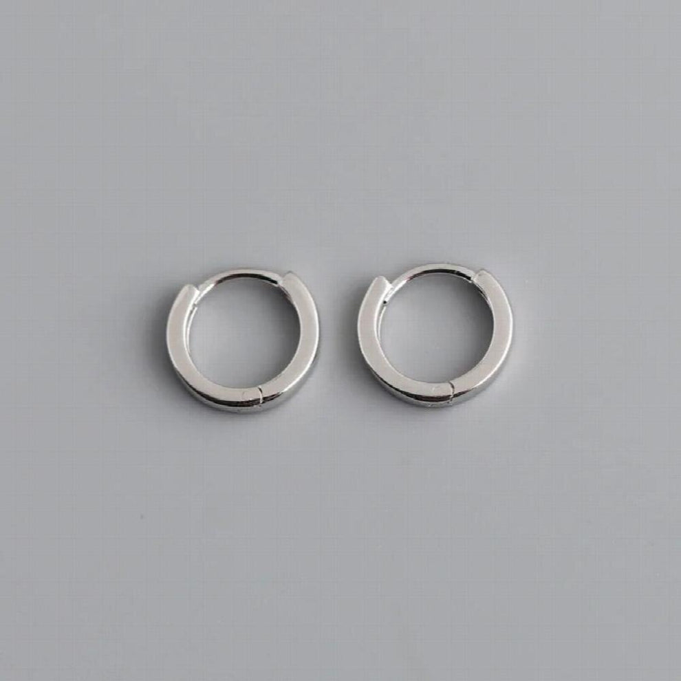 100% 925 Sterling Silver Minimalist Glossy Round Ear Buckle for Women Creative DIY Earrings Jewelry Accessories