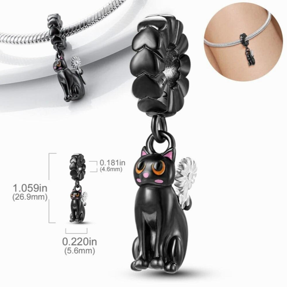925 Sterling Silver Rabbits girls perfumes Charm Beads Pendant Fit Bracelets Women DIY Jewelry