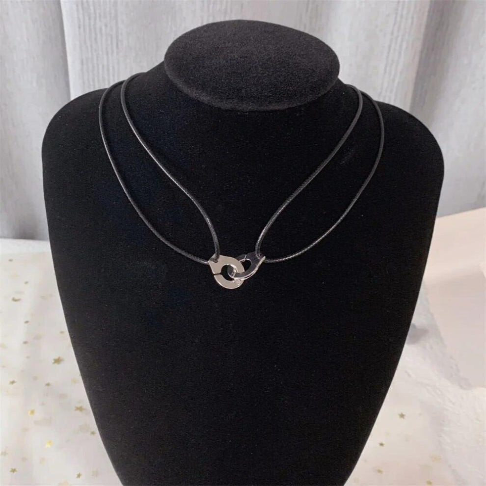 Dinh van French Jewelry S925 Sterling Silver Handcuffs Pendant Necklace Adjustable String Jewelry Women Gift