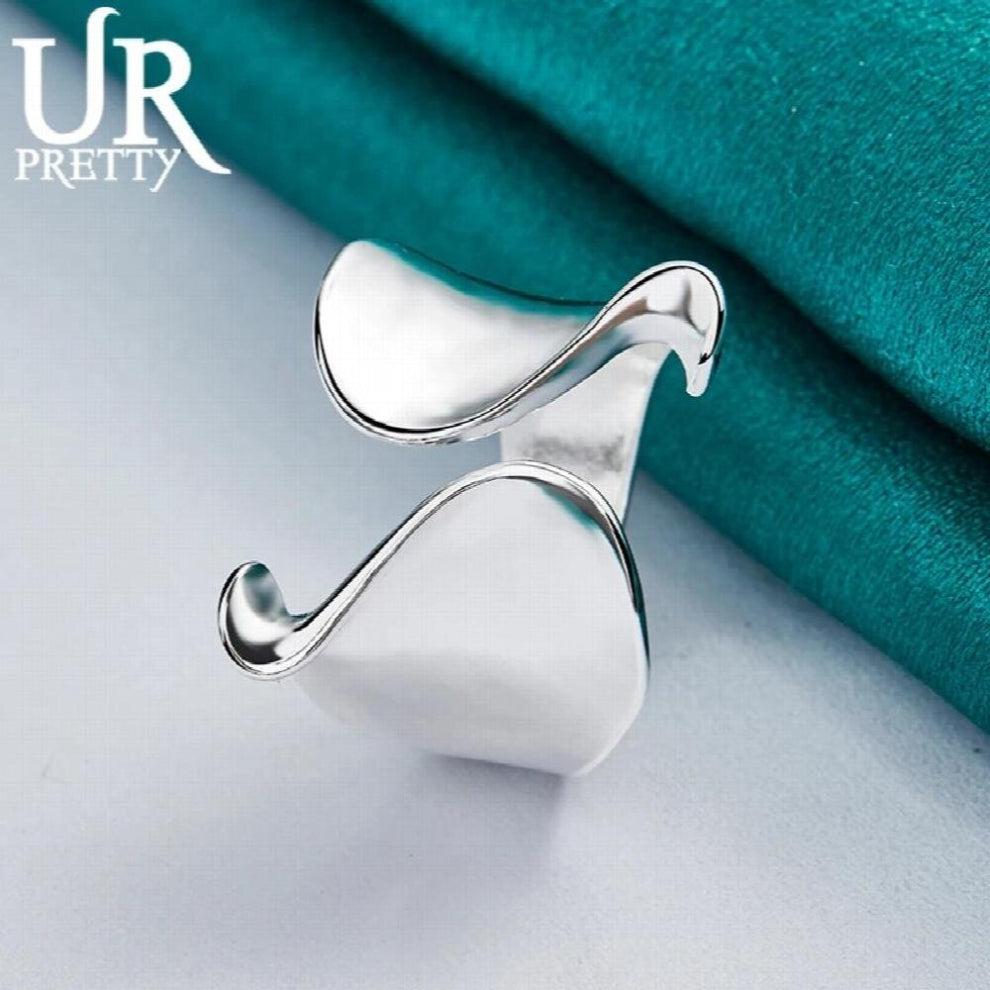 925 Sterling Silver Glossy Opening Ring for Woman Charm Jewelry Engagement Wedding Anniversary