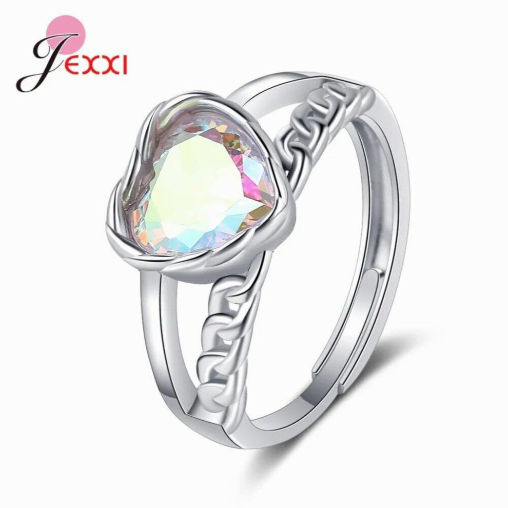 925 Sterling Silver Arrival Heart-shaped Youthful Smart Wedding Engagement Birthday Present Rings Jewelry For Women Gir