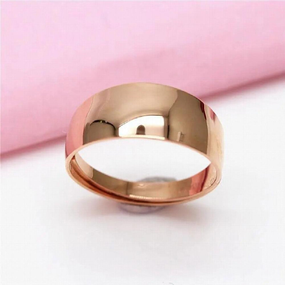 585 Purple Plated 14K Rose Glossy Rings For Women Adjustable Charm Classic Jewelry For Girlfriend