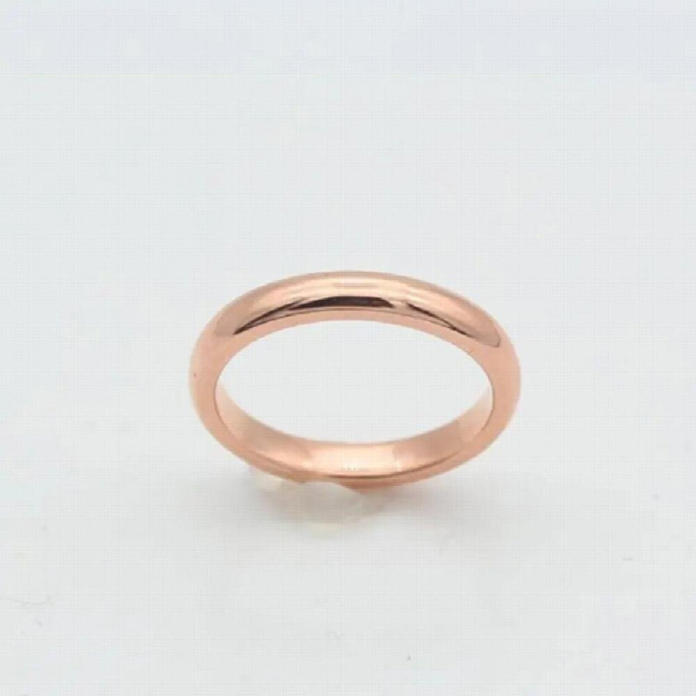 585 Purple 14K Rose Plain Glossy Engagement Rings for Women Adjustable Glamour Party Jewelry