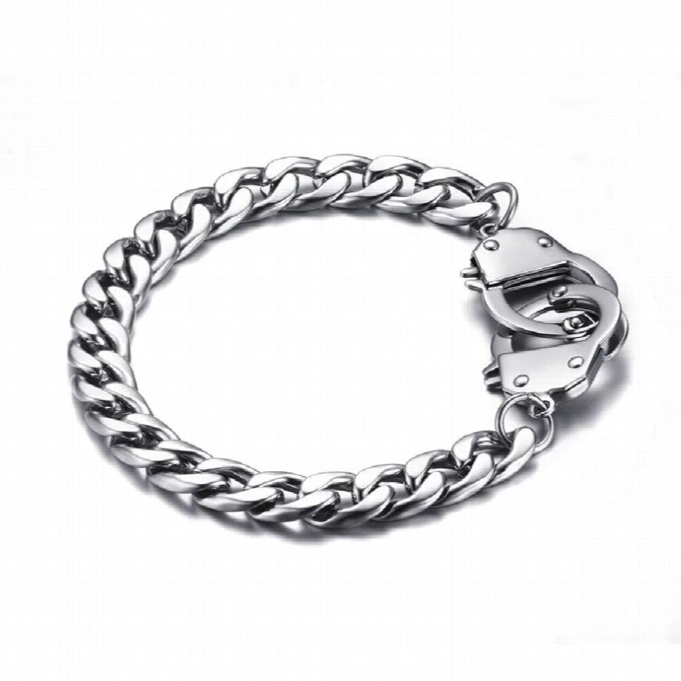 Handcuff Bracelet for Men Stainless Steel Chain Bracelet High Promise Jewelry
