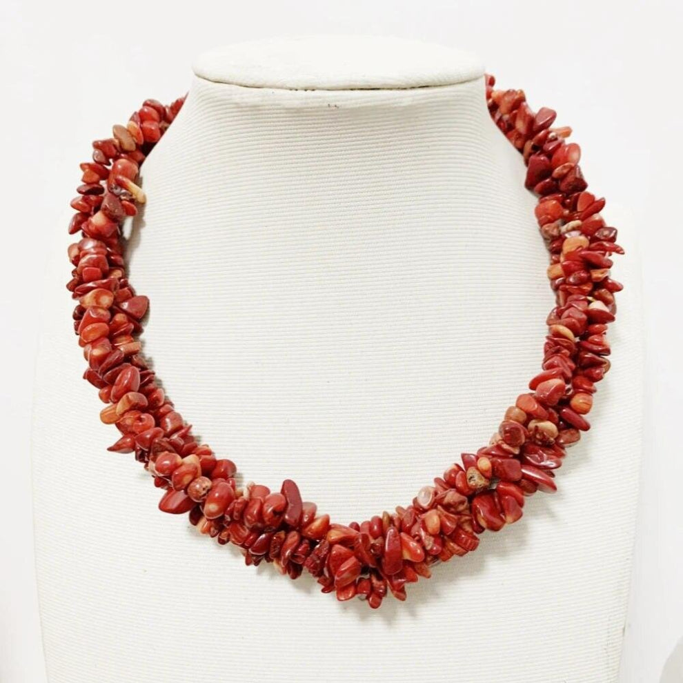 12 Types Natural Stone Necklace Chains Coral Aventurine Shell Turquoises Agates Lapis Lazuli Stone Chips Beads Necklace A647