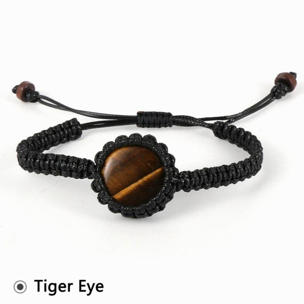 12 Styles Waxed Rope Round Wrap Natural Stone Bracelet For Men Womens Gemstone Bracelets Turquoises Adjustable Knot