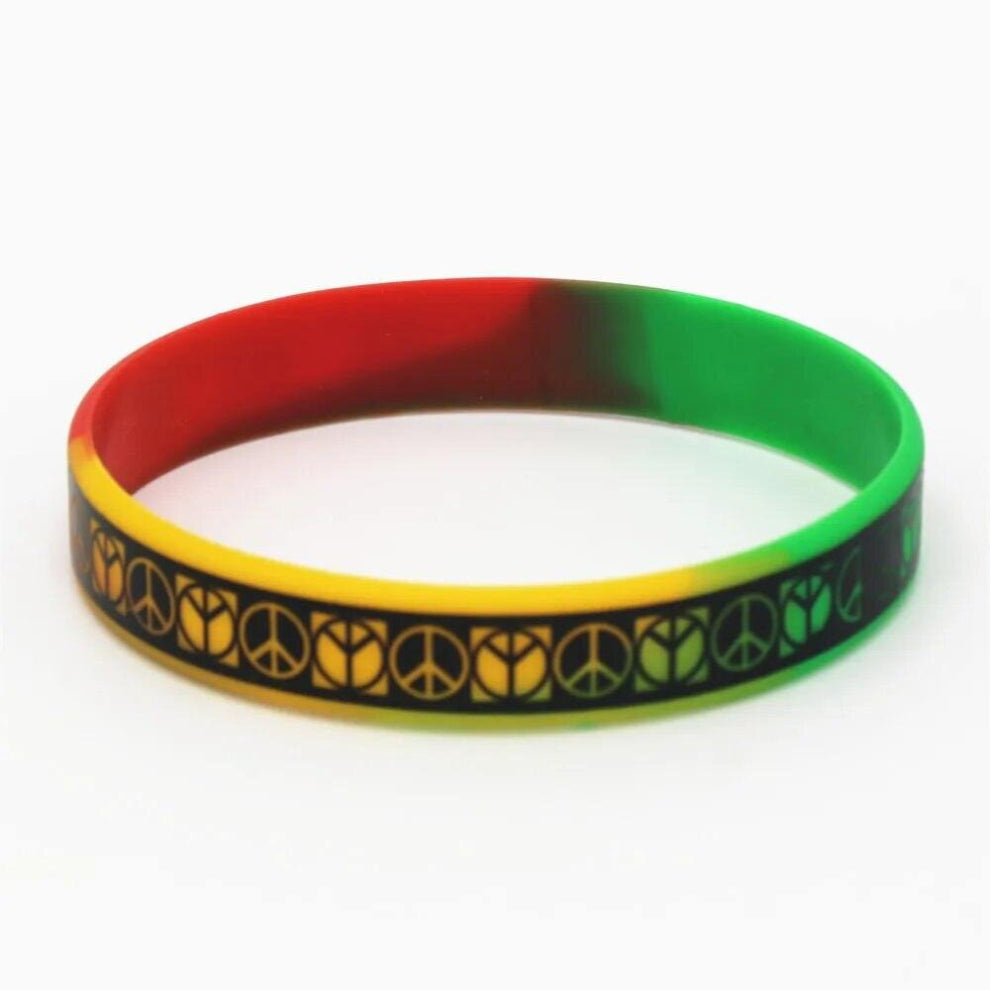 3PCS Jewelry Punk Rock Silicone Wristband Sports Bracelets&Bangles Rubber Charm for Adults SH129