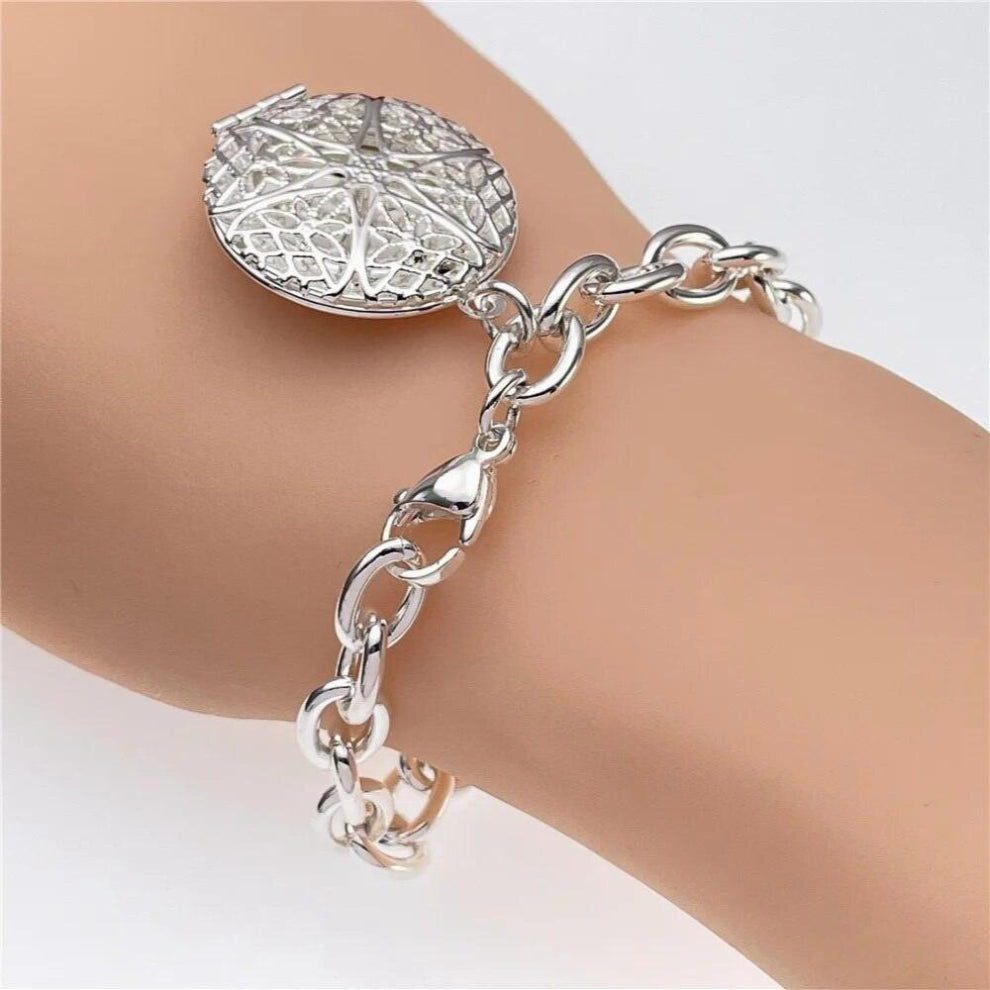 925 Stamped Silver Charms photo frame pendant Bracelet for Women party wedding Jewelry Gift