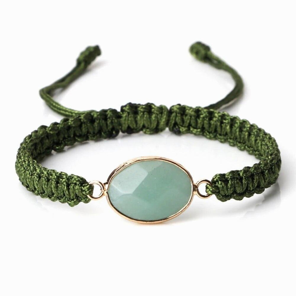 Braided Bracelets&Bangles Natural Stone Pendant Vintage Nylon Rope Adjustable Couple For Woman Man Jewelry Gift
