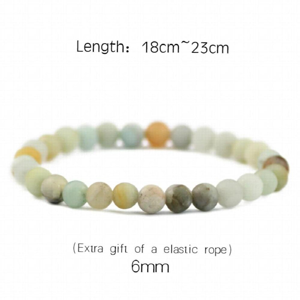 Matte Amazonite Stone For Men Women Bracelet&Bangle Charm 6-8-10-12MM Beads Braided-Elastic Rope Jewelry