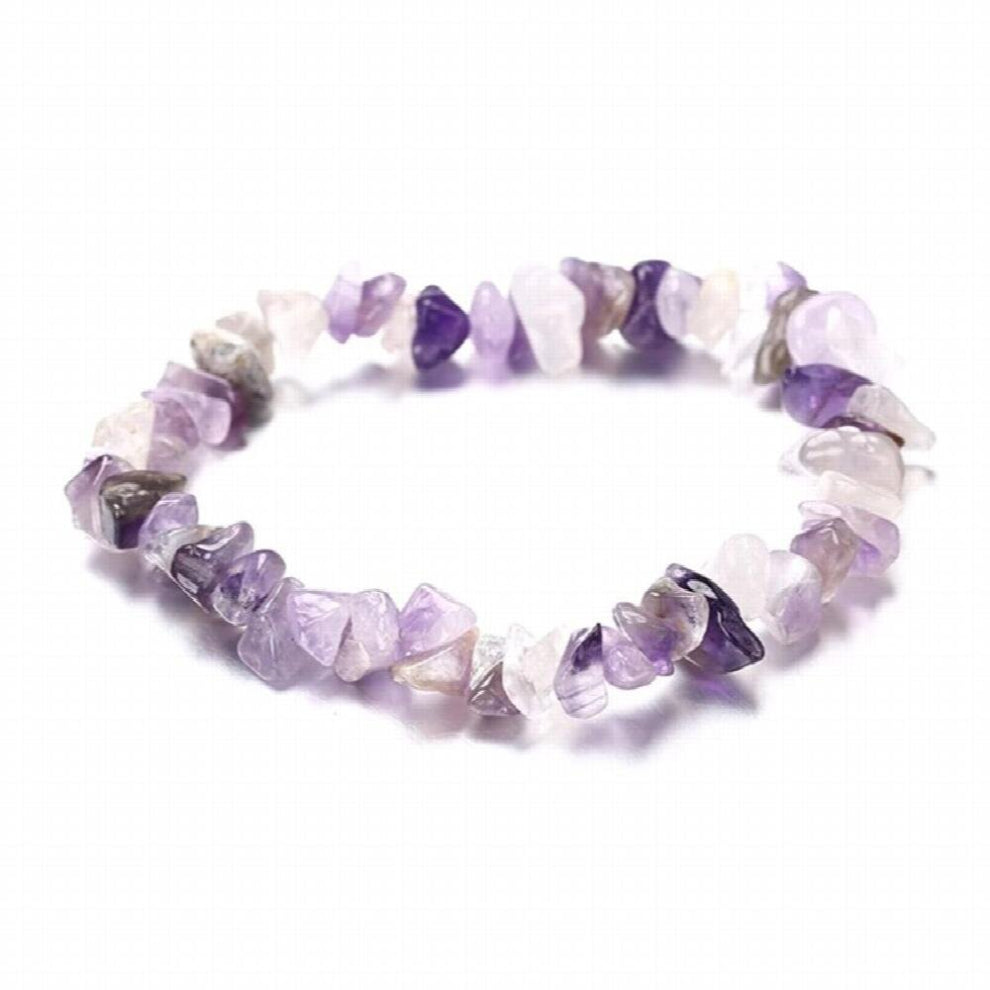 Crystal Bracelet Irregular Natural Stone Bracelet Beads Chip Jewelry Amethyst Aquamarine Wristband Bangles for Women