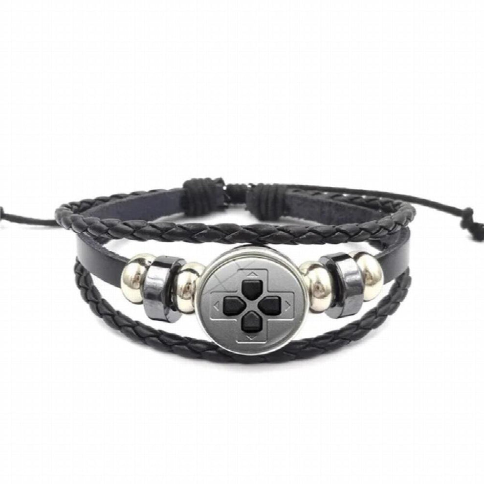 Classic Video Game Controller Braided Bracelet MenS Game Player Retro Controller Gamepad Retro Punk Leather Bracelet Boyfriend