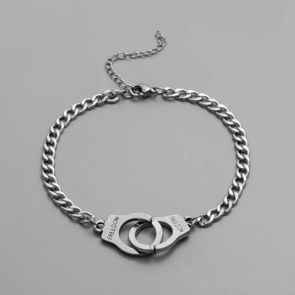 Punk Stainless Steel Creative Handcuffs Chain Bracelets for Men Wrist Jewelry Men Accessories Gift