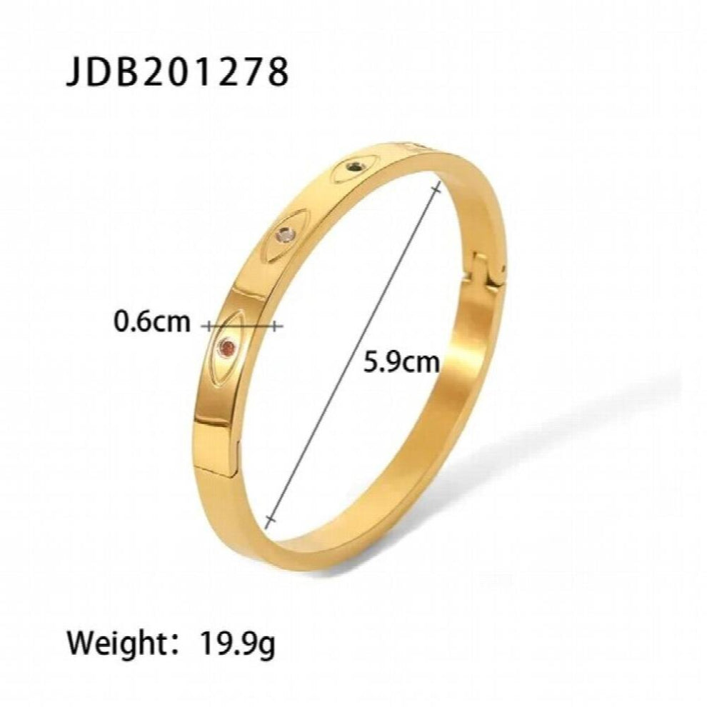 Youthway Waterproof Colorful Cubic Zirconia Bangle Colorful Jewelry for Women Summer Jewelry Gift