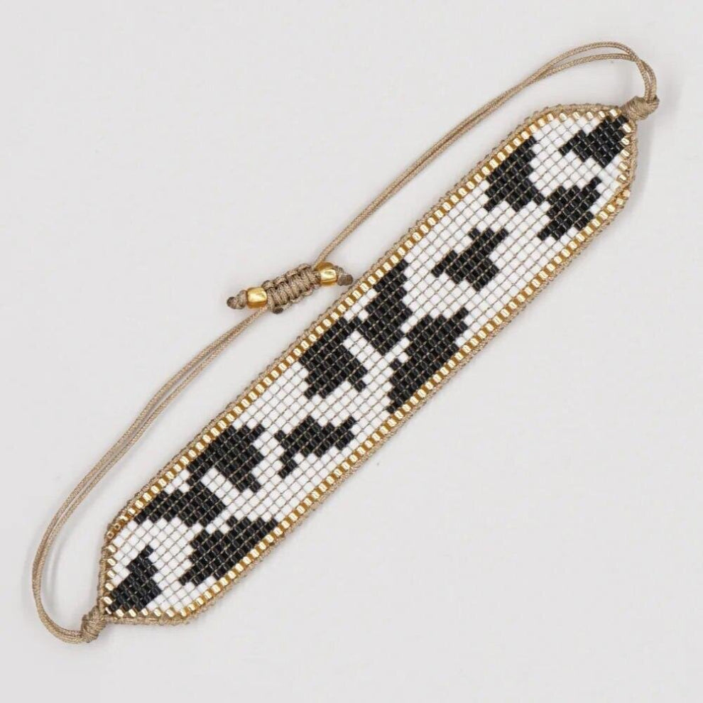 Rice Bead Bracelet Hand knitting Beading Leopard Print Exaggerate female Bohemia Adjustable Bracelet