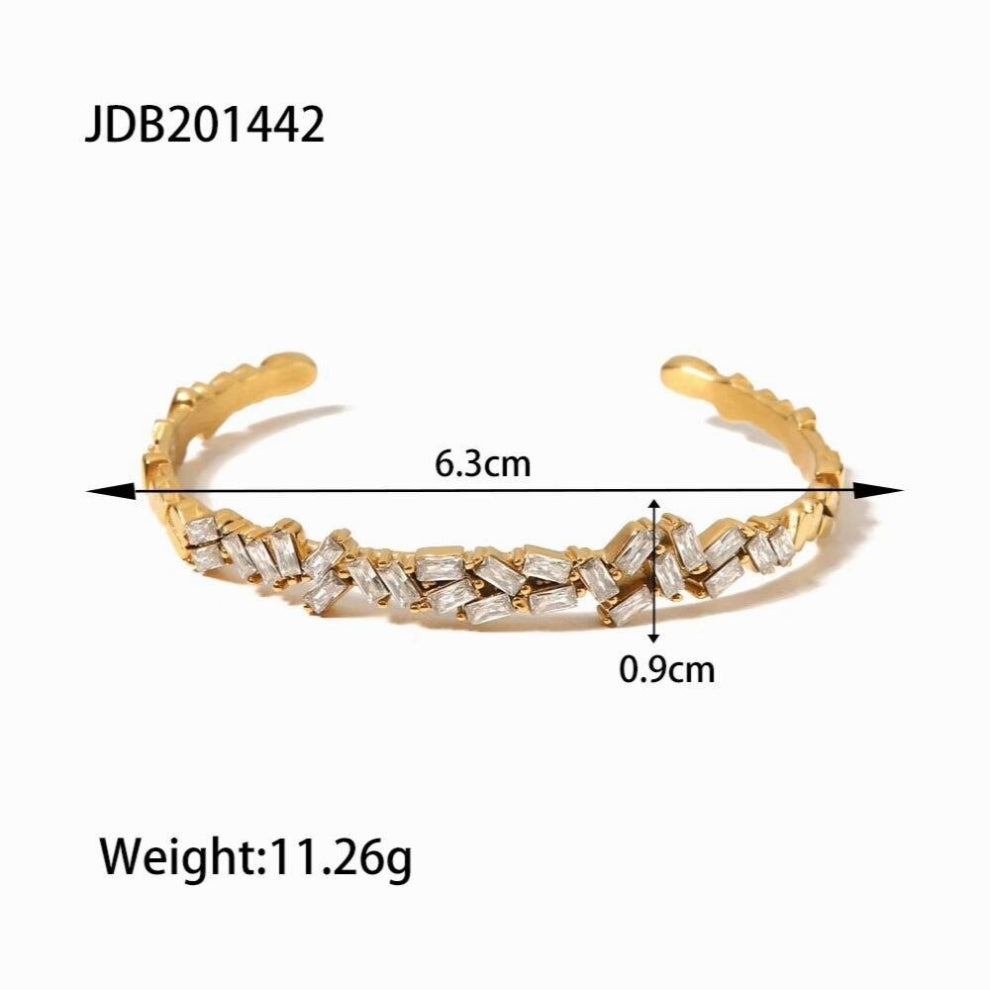 Youthway Waterproof Delicate Cubic Zirconia Stainless Steel 18K Plated Bracelet Jewelry