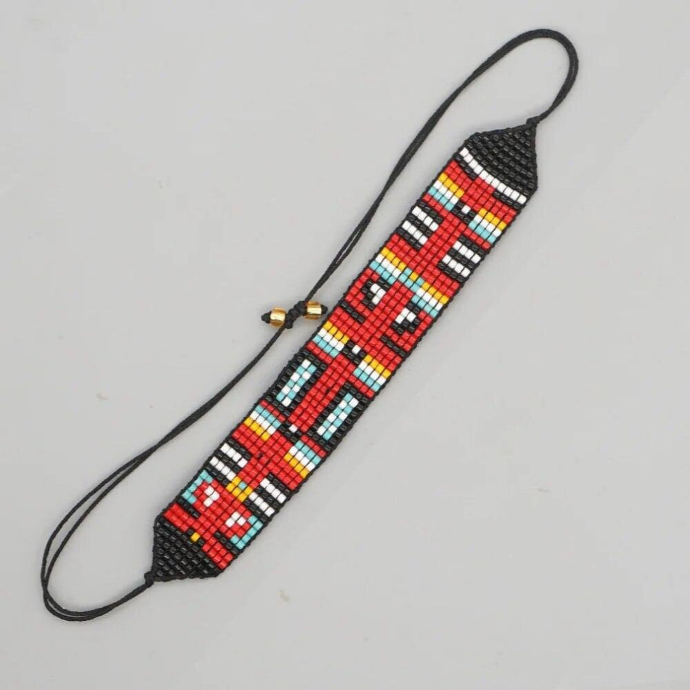 Rice bead bracelet Geometric Hand Knitting Pattern Personalized Vintage Simplicity Bohemian Adjustable Beaded bracelet