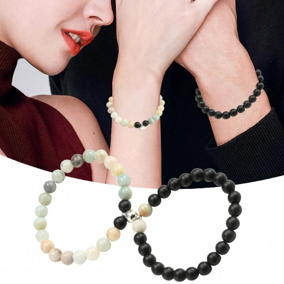 8mm Natural Stone Attraction Couple Bracelet Beaded Woven Bracelet Rings Jewelry for Women Gadgets Watch