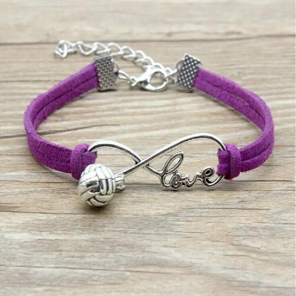 10pcs-lot Infinity Love 8 volleyball Charm Pendant Women-Men Bracelets-Bangles Jewelry Gift