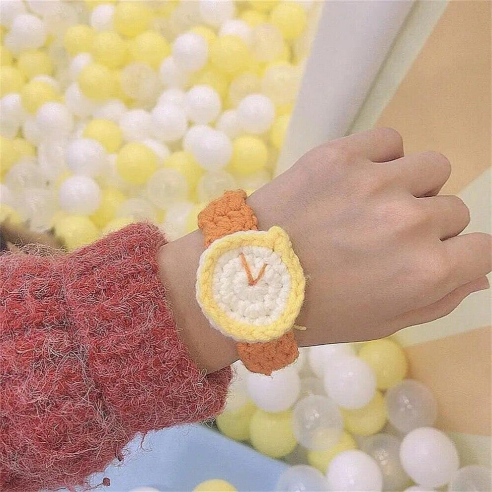 Style Creative Jewelry Child Kids Girls Knitted Bracelet Watch Pattern Wool Knitting Woven Bracelet